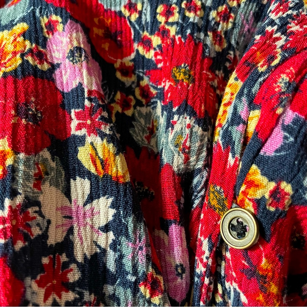 Knox Rose Multi-Colored Floral High-Low Maxi Dress Button Front Ruffe Size 2X - Picture 8 of 16